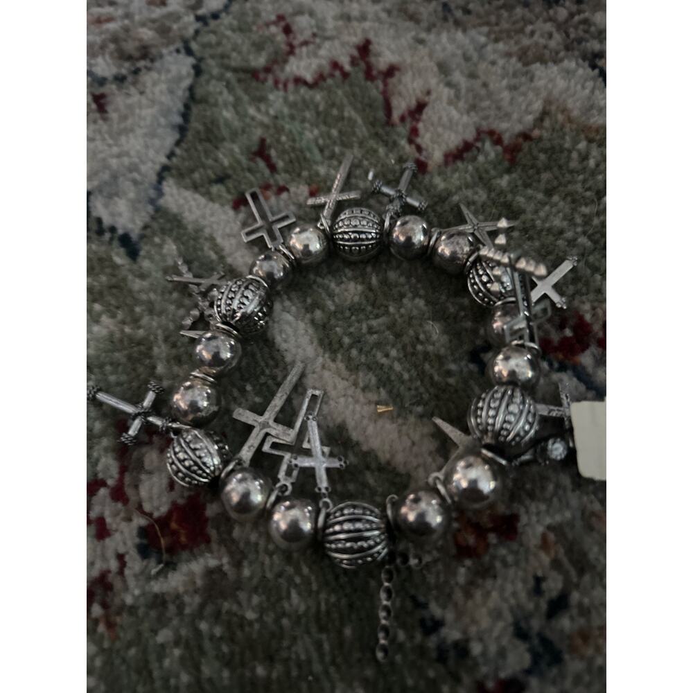 Susan Shaw Silver Toned Cross Bracelet
